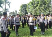 Polres Bondowoso Menggelar Apel Pelepasan Anggota Dalam Pengamanan Pemilu 2024